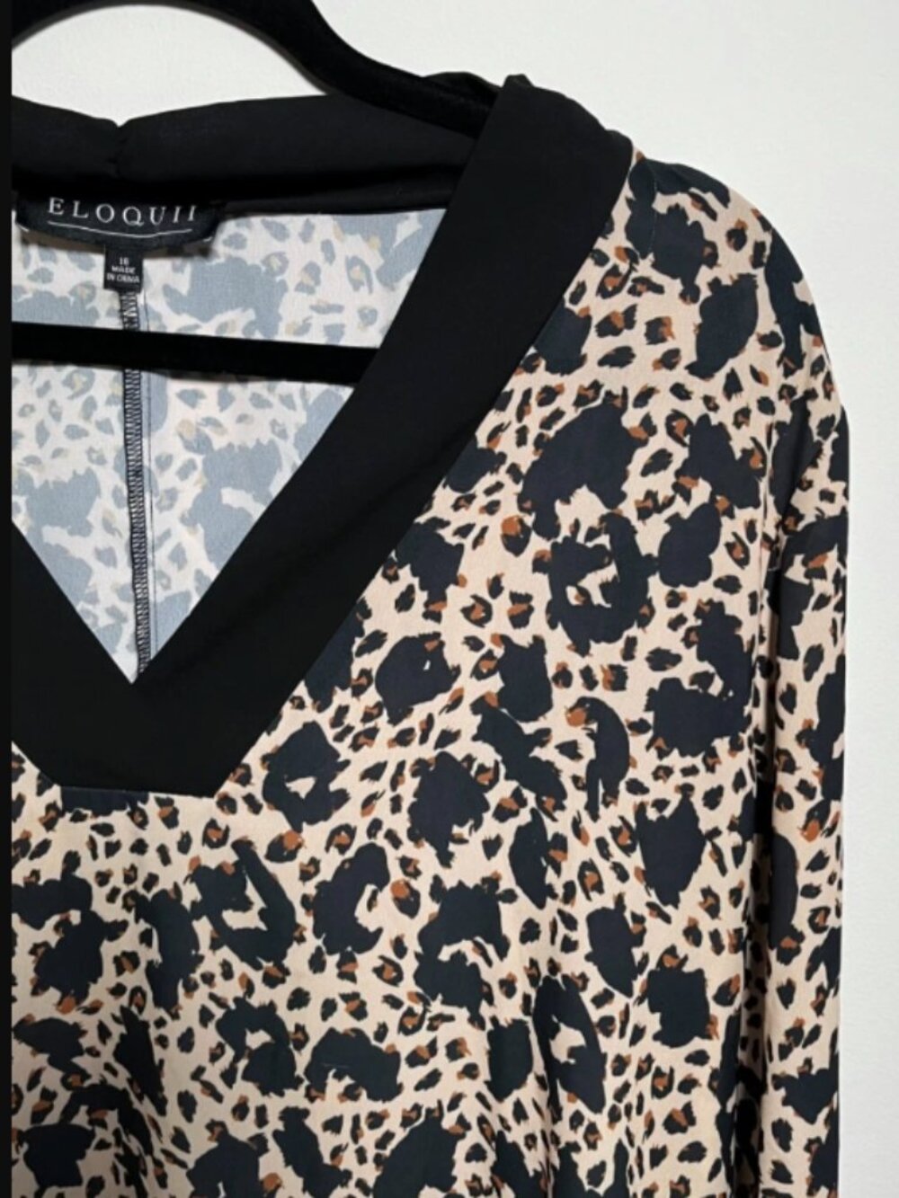 Eloquii Plus Size Leopard Print Lightweight Blouse Size 16